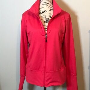 CHAMPION WOMENS ACTIVEWEAR LONG SLEEVE FULL ZIP JACKET CORAL SIZE LG W/POCKETS